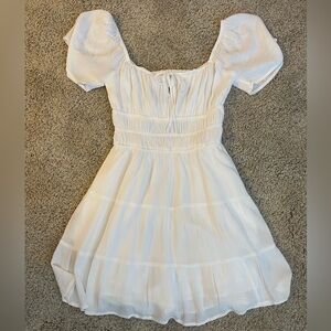 Hollister White Tiered Ruffled Sundress Hidden Shorts XS